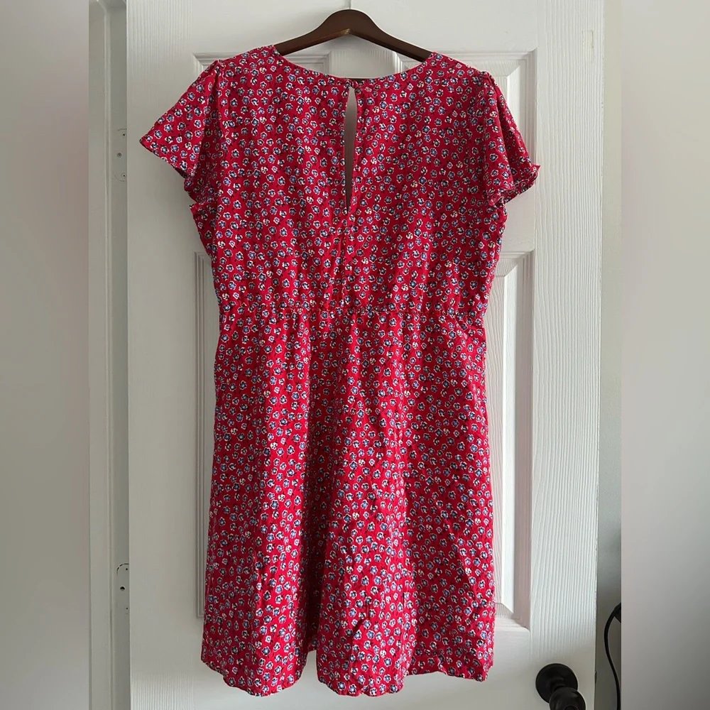 Red, White, & Blue Floral Flutter Sleeve Sundress - Picture 2 of 6